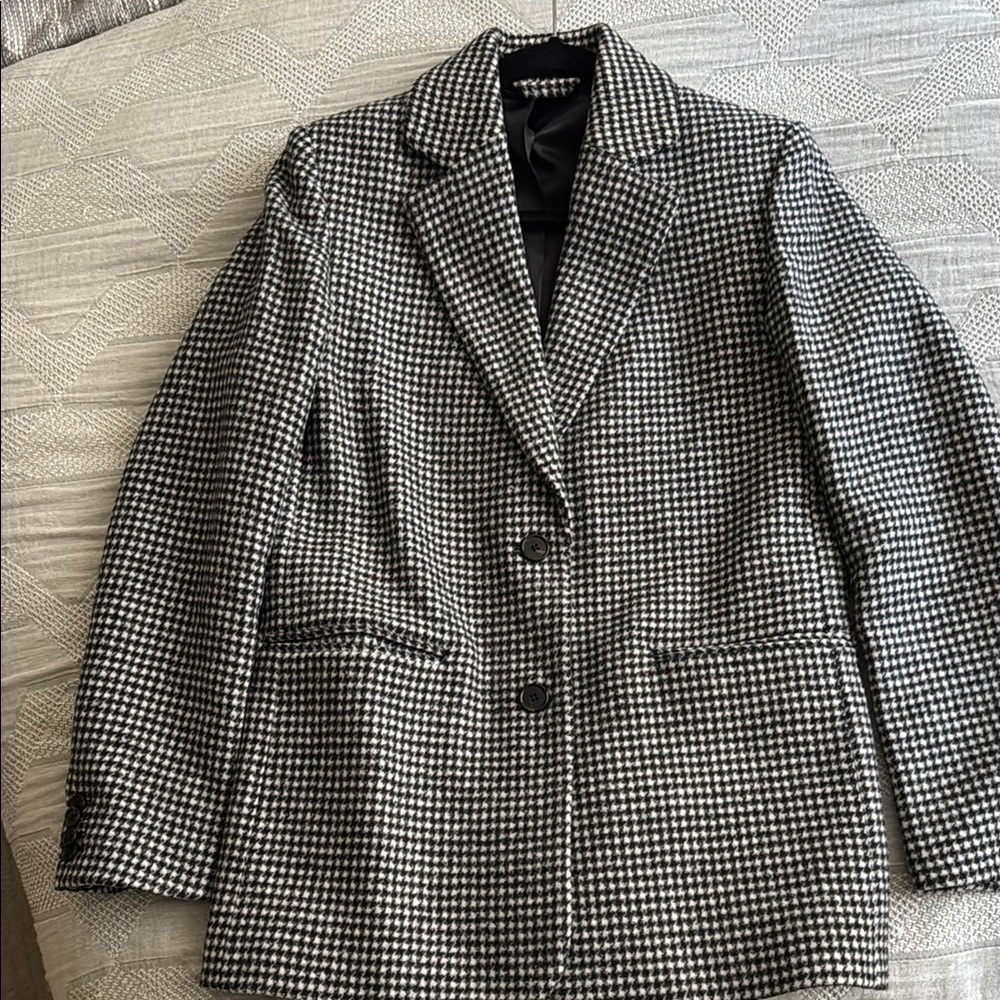 & Other Stories Black and White Houndstooth Blazer